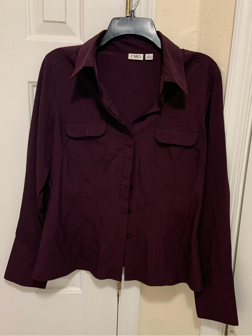 Cato Women's Button-Down Shirt in Plum